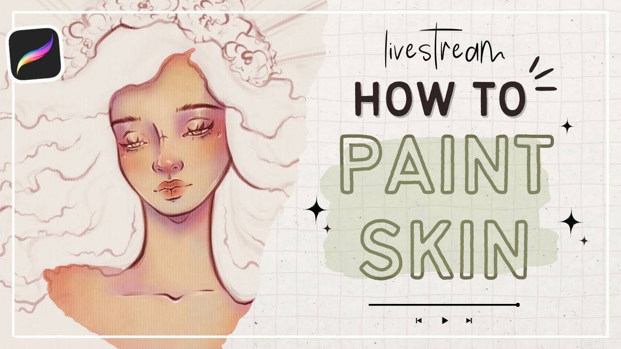 🔴 how to paint skin in procreate // digital painting draw with me in