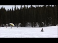 Friday freakout parachute towed by skidoo crashes into ground hard