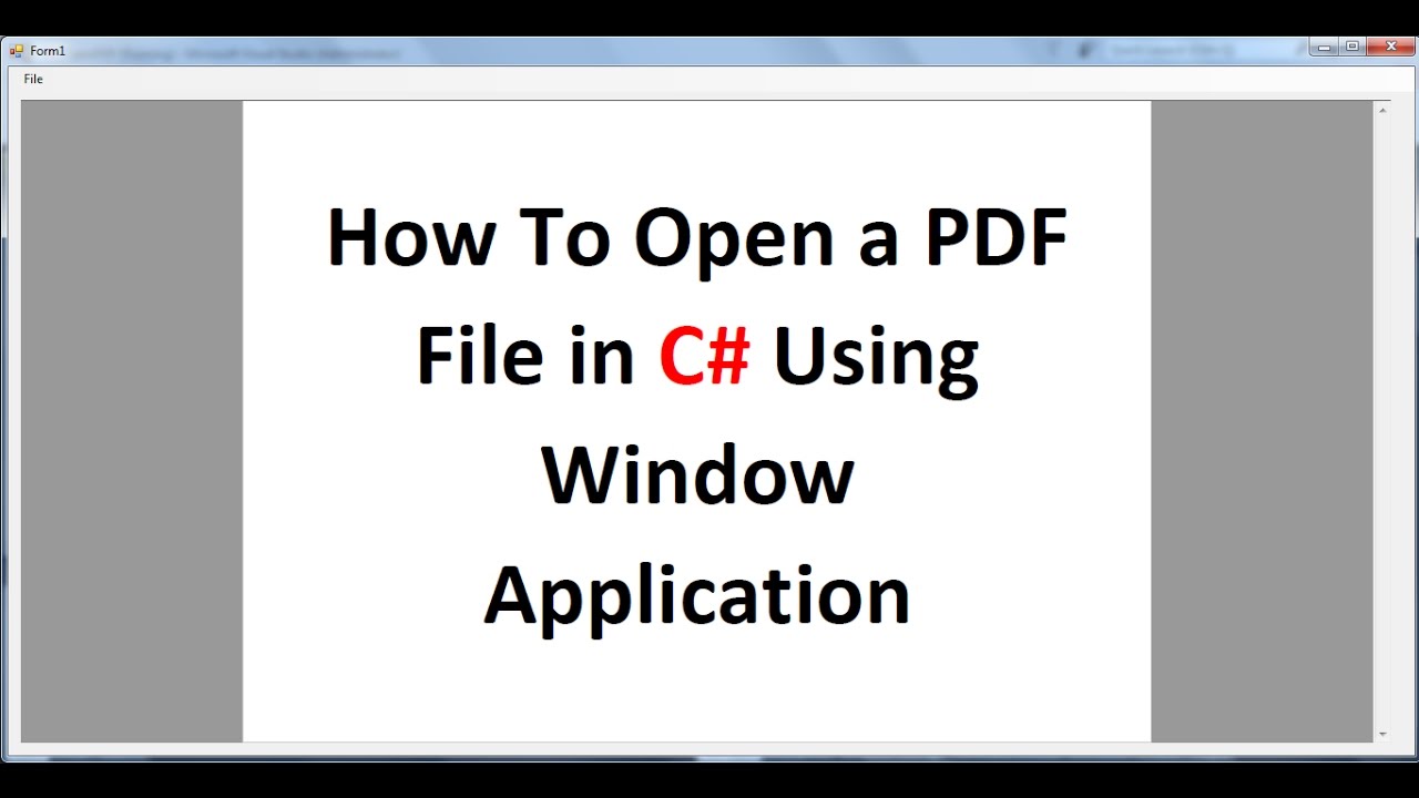 How To Open a PDF File in C# Using Window Application ...