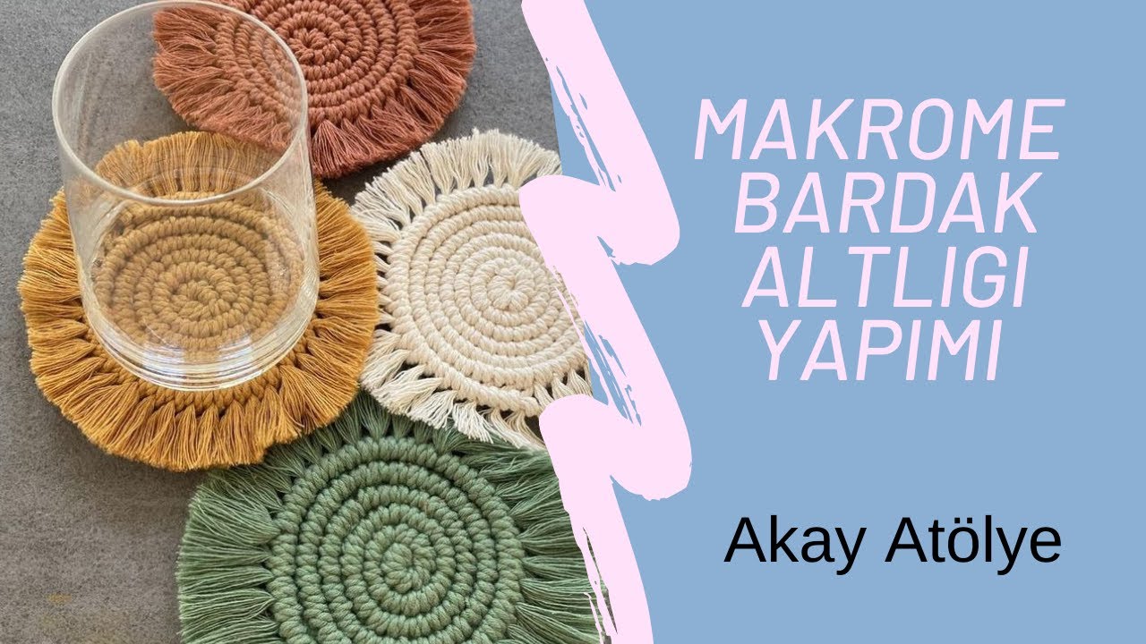 #diycraft #macrame #kendinyap EN KOLAY SEKIL DE MAKROME BARDAK ALTLIGI &KENDIN YAP&MACRAME COASTERS