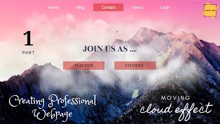 Creating Web Page with Moving Cloud Effect Pure CSS PART 1/3 | #1 | CODING BABA