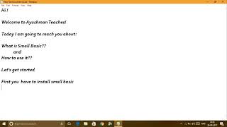 Computer Programming: 2. How to programme using Small Basic