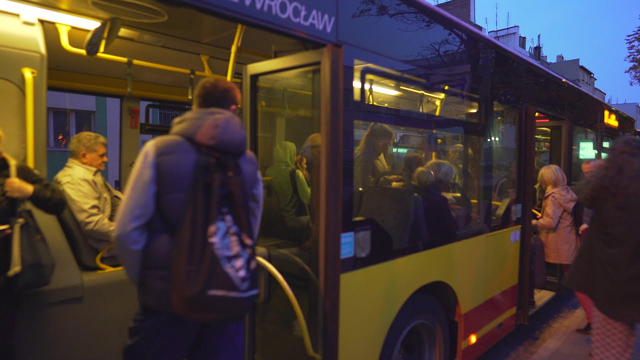 Poland, Wrocław, bus 107 night ride form FAT to Muchobór Wielki