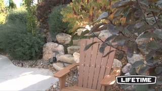 The Lifetime Adirondack Chair looks just like wood but is constructed from polyethylene plastic. You get the comfort of an 