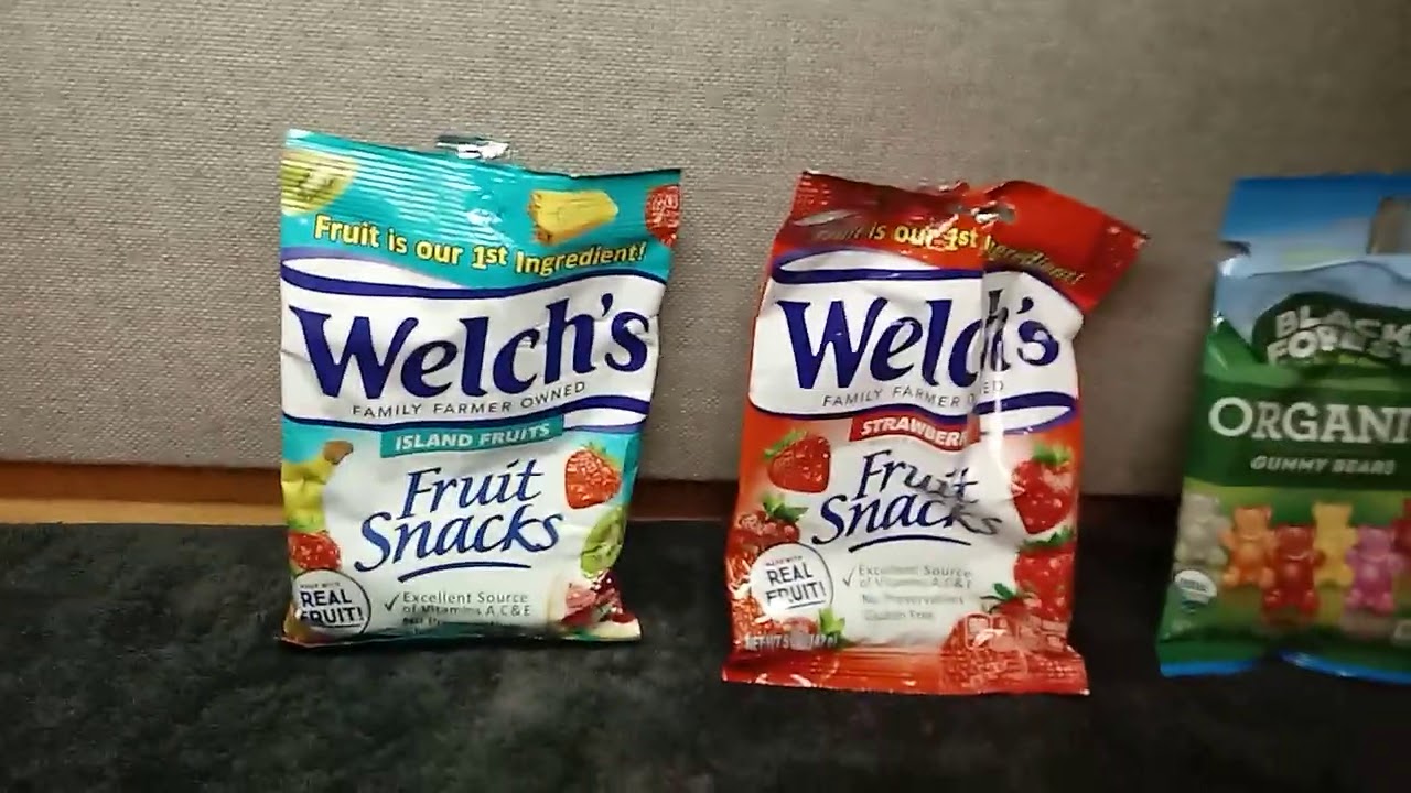 Fruit Snack Rating 2 Welch's Island Fruits vs Welch's Strawberry vs Black Forest Gummy Bears