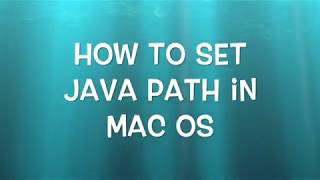 how to set java path in Mac OS
