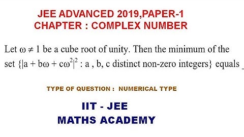 COMPLEX NUMBER JEE ADVANCED 2019 PAPER  1,NUMERICAL TYPE