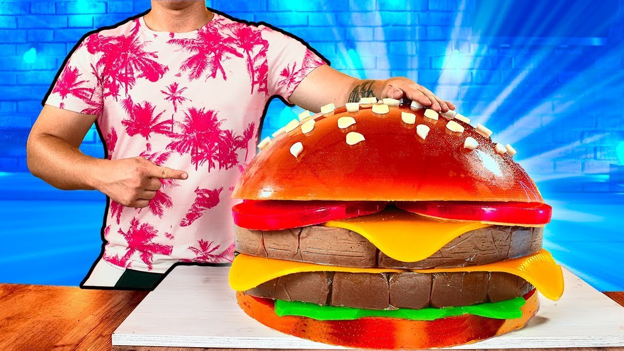 Giant Gummy Burger | How to Make The World's Largest DIY Gummy Burger by VANZAI COOKING