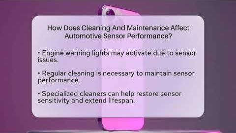 How Does Cleaning And Maintenance Affect Automotive Sensor Performance? - Talking Tech Trends