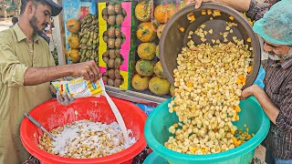 40 Years Old FRUIT CHAAT Making • FRUIT NINJA CUTTING SKILLS | Street Food Famous Fruit Chaat Wala