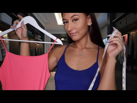 [ASMR] Personal Stylist Roleplay (Measuring, Fabric Sounds & Whispering) ♡