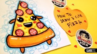 kawaii drawings cartoon easy pizza draw drawing kw foods garbi popcorn sketches anime desktop
