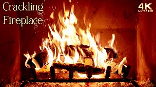 🔥 Crackling Cozy Fireplace 🔥 4K Christmas Fireplace Burning Ambience