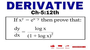 If x^y=e^x-y prove that dy/dx=logx/(1+logx)^2 Derivative HOTs Maths by Govinda Rao