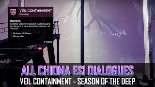 All Chioma Esi Audio Logs (Week 1  14) Veil Containment | Destiny 2 Drip Feed Recap