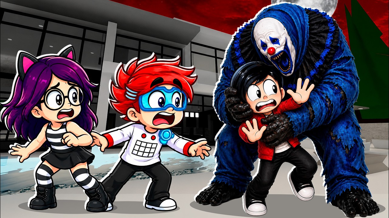 KARIM FUE ATACADO por EL PAYASO MINI MINI.EXE en ROBLOX Brookhaven | Karim Juega