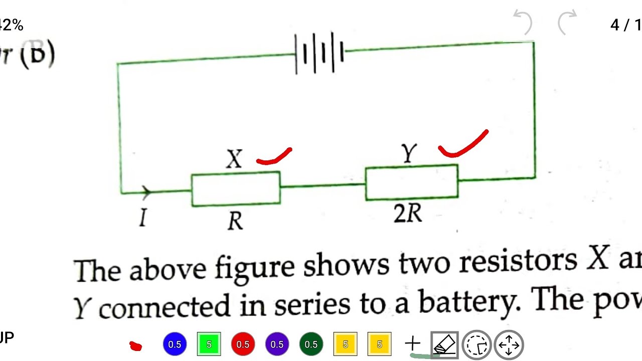 Day 10 The above figure shows two resistors X and Y connected in series ...