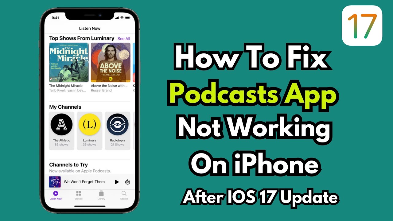 How To Fix Podcast App Not Working On iPhone ! iOS 17 Fix Podcast App ...