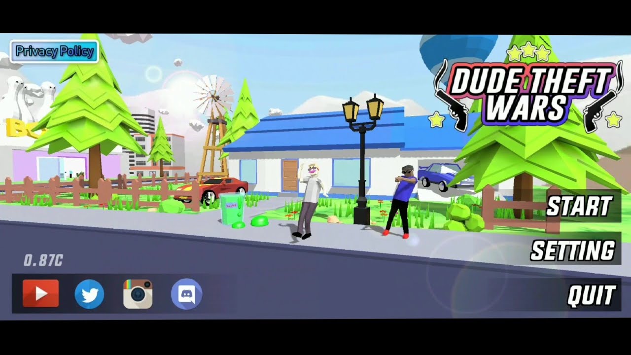 Dude Theft Wars V0.87c gameplay  YouTube