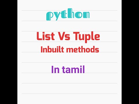 List Vs Tuple and Inbuilt methods in Python In Tamil