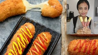 هوت دوغ كوري مكوناته بكل بيت سهل وسريع Cheese Hotdog Korean Street Food