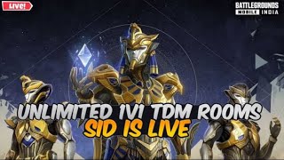 1V1 TDM CUSTOM ROOM | SID IS LIVE | UNLIMITED LIVE CUSTOM ROOM | BGMI LIVE | PU |50RS WIN 🤗🤪