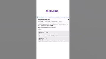 partition equal subset sum gfg | gfgpotd | geeksforgeeks | python programming #gfg #programming