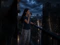 Rain on the balcony. Music in her ears. World on mute 🌧️ #balconyvibes #rainynight #chaiandrain