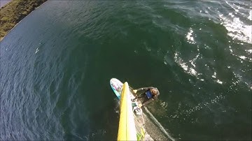 Windsurf in slow motion: Fast tack on a 115 freeride board