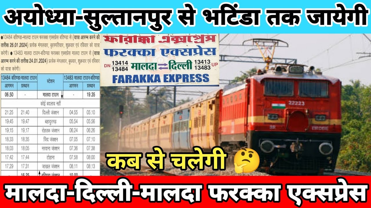 भटिंडा तक जायेगी फरक्का एक्सप्रेस।। Ayodhya railway station ।। Farakka Express ।। Ayodhya News ।।