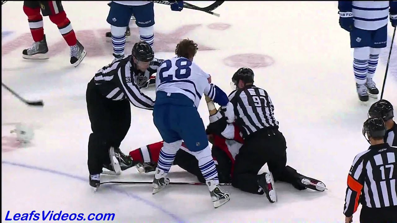 Maple Leafs @ Senators - Colton Orr vs Matt Carkner - 110101