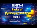 UNIT-I:Basics of python programming||terminology and identifier rules explained clearly in TELUGU