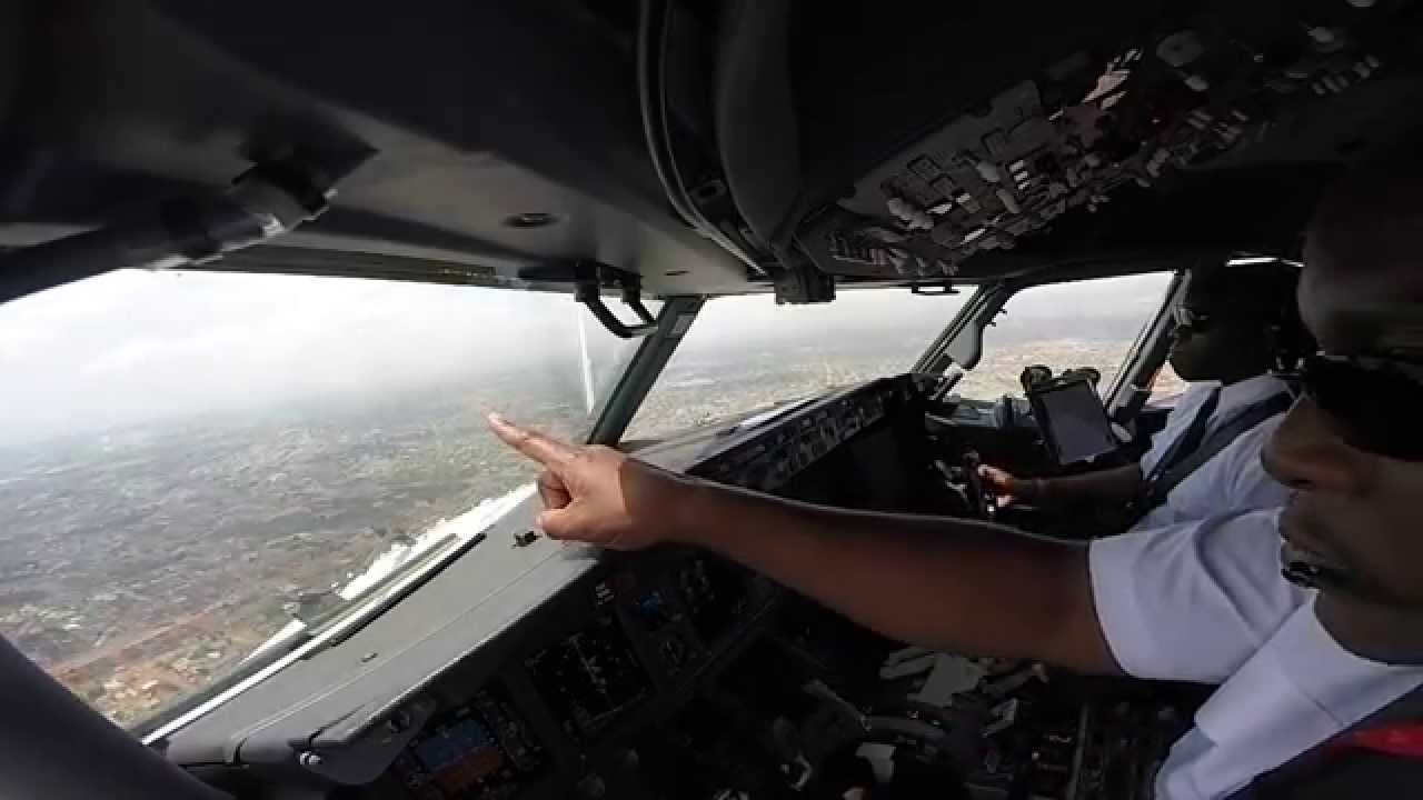 Cockpit Video Landing In Accra Ghana Kenya Airways B737 800