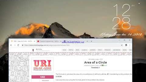 URI Online Judge Problems Solve 1002(Area Of A Circle)