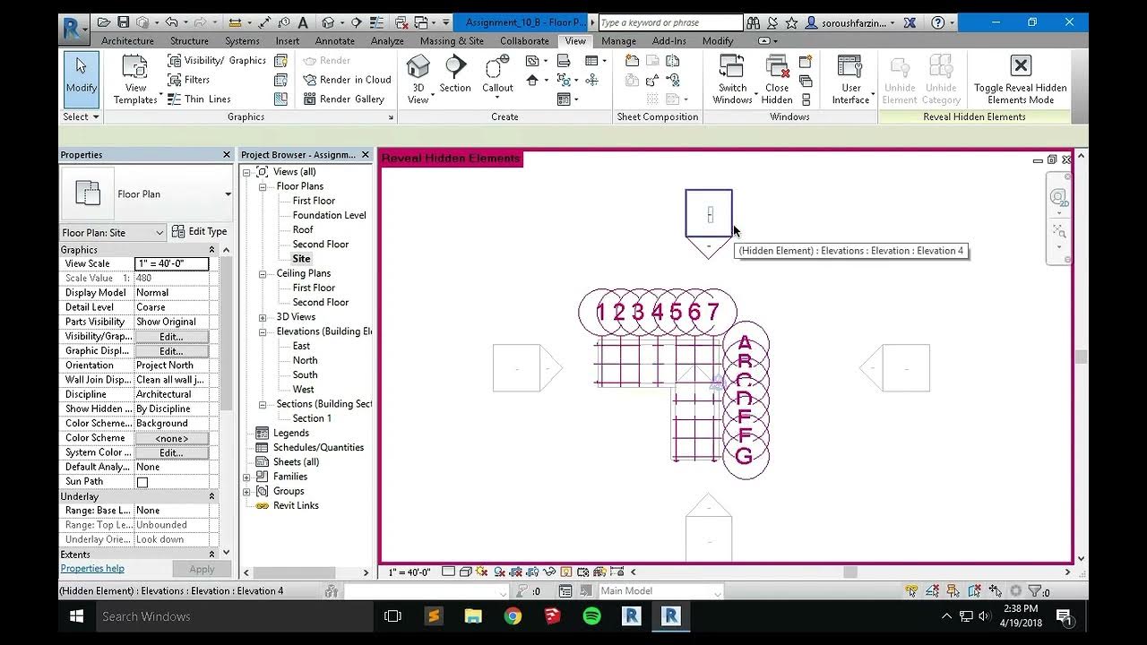 Revit tutorial 4 class 9 hide unhide elements category youtube