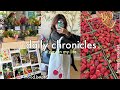 Daily chronicles day in my life farmers market mood board baseball game realistic night