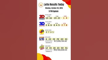 PCSO 2D 3D 6D 6/45 6/55 Lotto Result Today 9pm Draw October 20, 2025