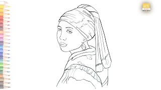 girl with a pearl earring drawing || Girl with a pearl earring drawing tutorial