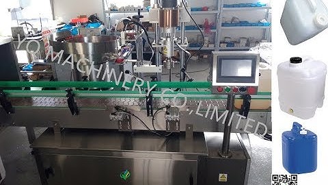 automatic 20liter drum capping machine with cap vibration bowl inline lid cover screw equipment