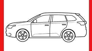 HOW TO DRAW MITSUBISHI OUTLANDER | HOW TO DRAW A CAR