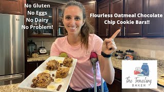 How To Make Flourless Oatmeal Chocolate Chip Cookie Bar!