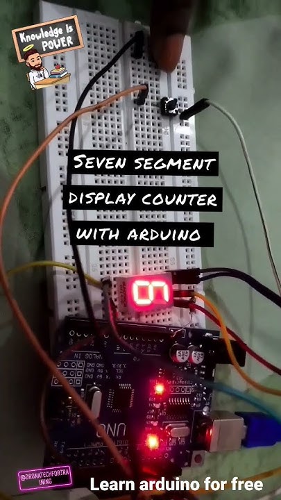 seven segment display counter with arduino and push button - YouTube