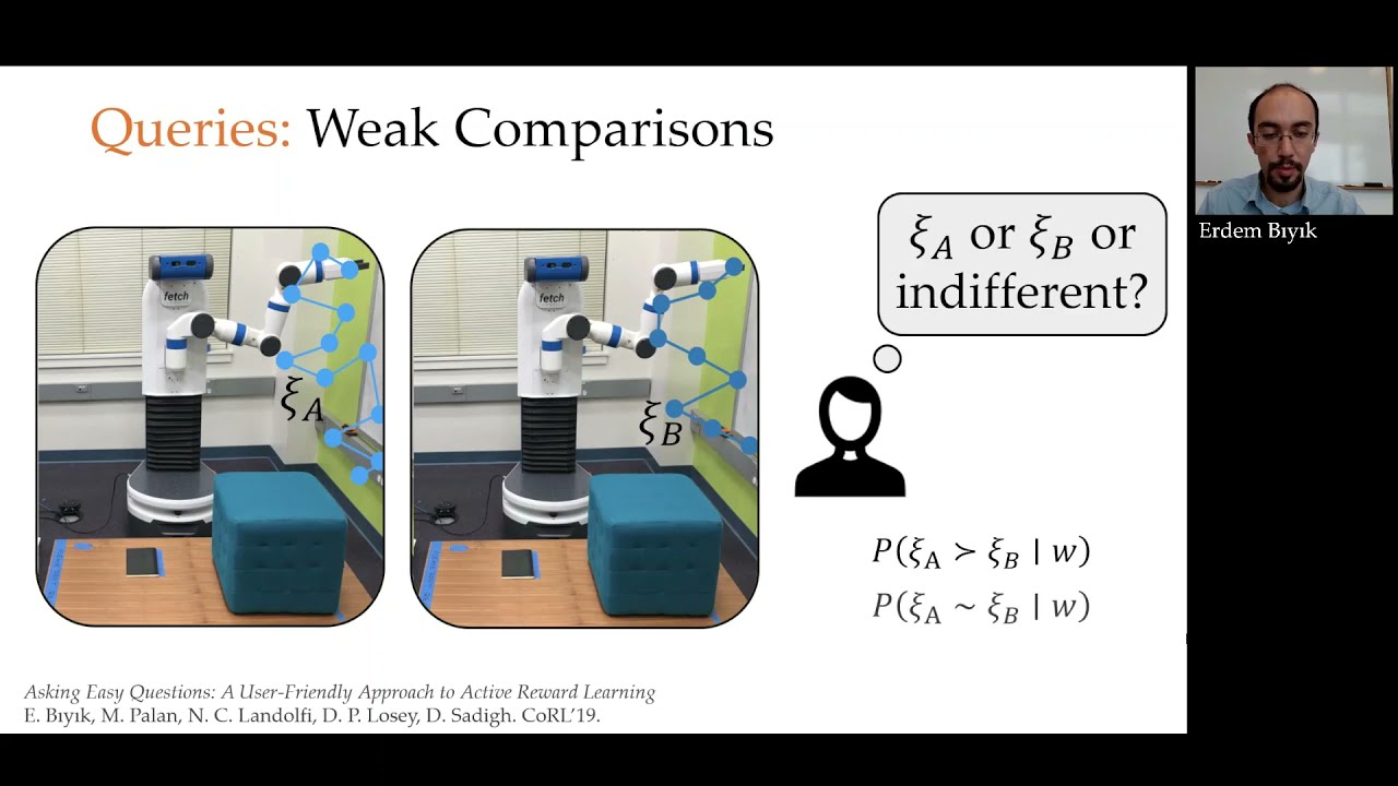Erdem Bıyık's Talk on "APReL: A Library for Active Preference-based Reward Learning Algorithms"