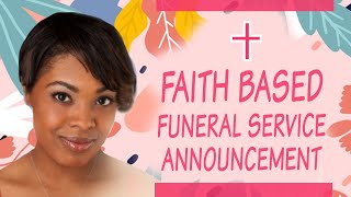 Faith - Sample Funeral Service Announcement