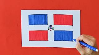 How to draw the National Flag of Dominican Republic