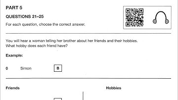 A2 Key 1 Test 2 Listening Part 5