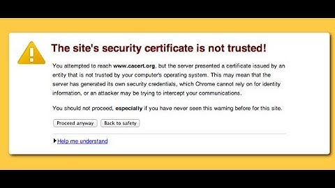 Install a non trusted Certificate to the Trusted Root Authorities in your Computer