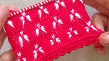 Two colours Butterfly 🦋 stitch knitting pattern.