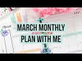 Plan With Me | March 2021 Monthly Page | Big Happy Planner | Spring Floral Spread
