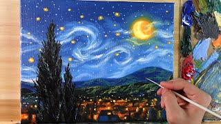 How to Paint Starry Night / Acrylic Painting / Correa Art